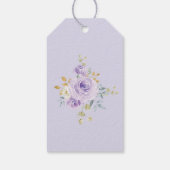 フェミニン パープル ゴールド 水彩 ローズ パーティー ファスナー ギフトタグ (裏面)