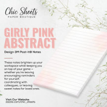 フェミニン ピンク アブストラクト デザイン 3M ポストイット® ノート