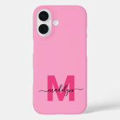 フェミニン ピンク エレガント シンプル 名前 モノグラム Case-Mate iPhoneケース (裏面)