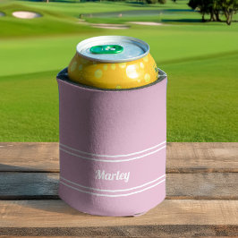 フェミニン ピンク モダン ミニマル パーソナライズド ネーム 缶クーラー