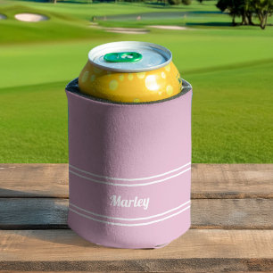 フェミニン ピンク モダン ミニマル パーソナライズド ネーム 缶クーラー