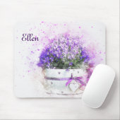 フェミニン、ラベンダー紫色の花の花束 マウスパッド (マウス)