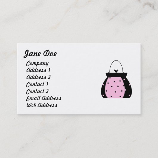 フェミニンPink Business Card 名刺 (正面)