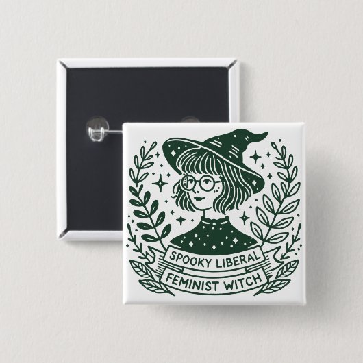 フェミ不気味自由主義のニスト魔女 缶バッジ (正面&裏面)