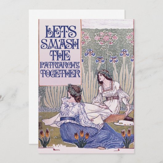 フェミ最高のニストの友が家父長制を打ち砕く 招待状 (正面/裏面)