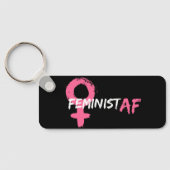 フェミ芸術的ニストAFピンクの女性のシンボル キーホルダー (裏面)
