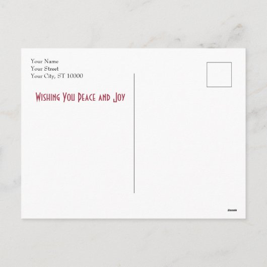 フェムアマルグエライト – ミュシャテキスタイルレプロクリスマス シーズンポストカード (裏面)