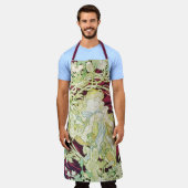 フェムアマルグエライト – ミュシャデイジーテキスタイルレプロ エプロン (着用した状態)