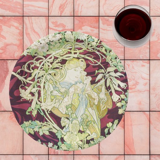 フェムアマルグエライト – ミュシャデイジーテキスタイルレプロ ペーパープレート