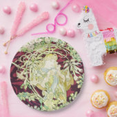 フェムアマルグエライト – ミュシャデイジーテキスタイルレプロ ペーパープレート (パーティー)