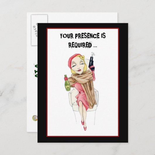 フェムファタール殺人謎招待状葉書 インビテーションポストカード (正面/裏面)