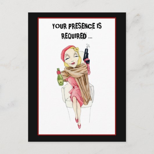 フェムファタール殺人謎招待状葉書 インビテーションポストカード (正面)