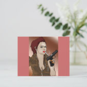 フェムファタール – 喫煙と銃 ポストカード (スタンド正面)