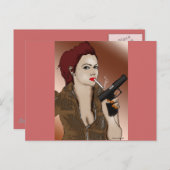フェムファタール – 喫煙と銃 ポストカード (正面/裏面)