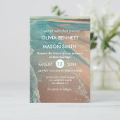 フェモダンードトロピカルビーチシー結婚カード 招待状 (スタンド正面)