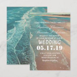 フェモダンードトロピカルビーチシー結婚カード 招待状