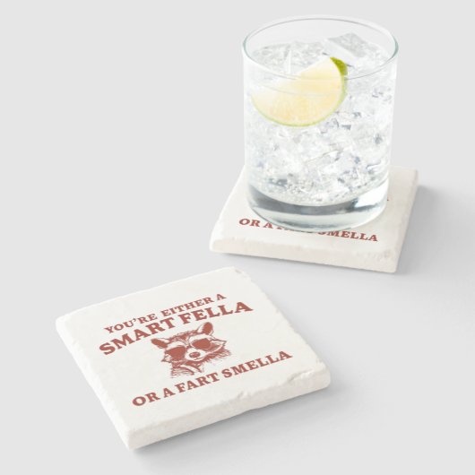 フェラかファート頭が切れるスミラのレトロ漫画 ストーンコースター (横)