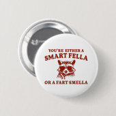 フェラかファート頭が切れるスミラのレトロ漫画 缶バッジ (正面&裏面)