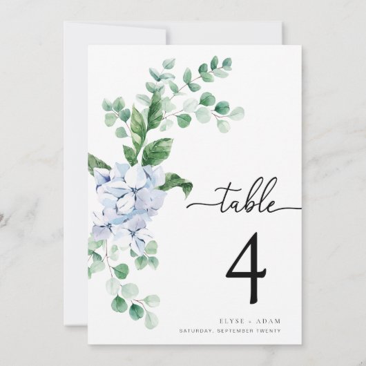 フェラスブルーアジサイ結婚のテーブル番号 (裏面)