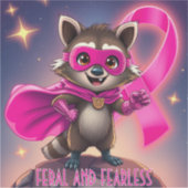 フェラルおよび大胆不敵ラクーン乳がん認識度 シール (正面)