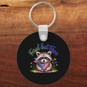 フェラルがフリーおもしろいラクーン7月の4th女性Pa キーホルダー (正面)