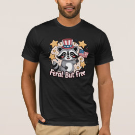 フェラルが自由ラクーン愛国心7月4日 Tシャツ