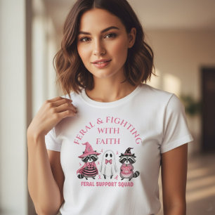 フェラルと信仰乳癌のサポートとの戦い Tシャツ