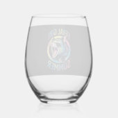 フェラルガールサマーオポッサム絞り染めラクーン ステムなしワイングラス (正面)