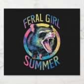 フェラルガールサマーオポッサム絞り染めラクーン ビールラベル (シングルラベル)