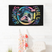 フェラルガールサマーオポッサム絞り染めラクーン 横断幕 (インサイチュ)