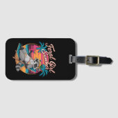 フェラルガールサマービーチおもしろいラクーン ラゲッジタグ (正面横)