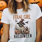 フェラルガールハロウィーンヴィンテージラクーン Tシャツ