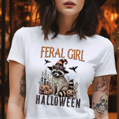 フェラルガールハロウィーンヴィンテージラクーン Tシャツ