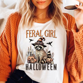 フェラルガールハロウィーンヴィンテージラクーン Tシャツ