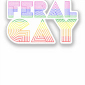 フェラルゲイLGBTゲイビパントランスプライドミームレインボー シール (正面)