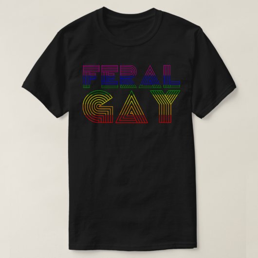 フェラルゲイLGBTゲイビパントランスプライドミームレインボー Tシャツ (デザイン正面)