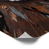 フェラルシルエット:夕日に照らされたアライグマ ポスター (角)