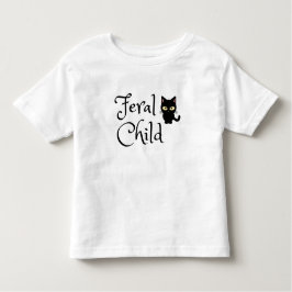 フェラルチャイルドウィズブラックキャットデザイン トドラーTシャツ
