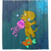 フェラルドの泳ぎ シャワーカーテン (正面)