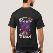 フェラルフレッシュキャットデザインおもしろい- Vector T-Shirt Tシャツ (裏面)