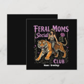 フェラルマムソーシャルクラブ | トレンディーおもしろいグラフィックギフト 招待状 (正面/裏面)
