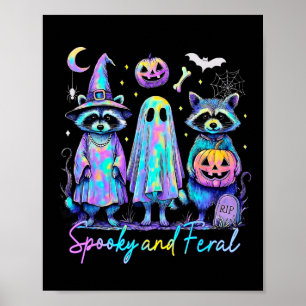 フェラル不気味ハロウィーンラクーンレイクーンウィッチ幽霊ジャック ポスター