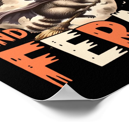 フェラル不気味ラクーンのハロウィーン面白いハロウィーン ポスター (角)