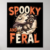 フェラル不気味ラクーンのハロウィーン面白いハロウィーン ポスター (正面)