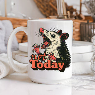 フェラル怒ポッサムNot Todayタイポグラフィ コーヒーマグカップ