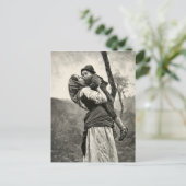 フェラーグティラブマザーソンチャイルドキスヴィンテージアート ポストカード (スタンド正面)