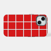 フェラーリレッドの四角形 iPhone 15ケース (裏面横)
