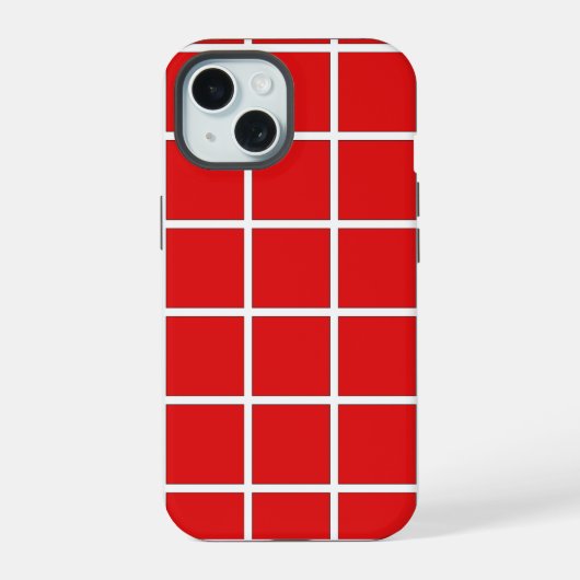 フェラーリレッドの四角形 iPhone 15ケース (裏面)