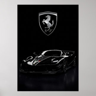 フェラーリ FXX-K ブラック ハイパーカー | ダーク スーパーカー ポスター