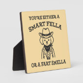 フェラ対頭が切れるファルト・スミラ – カウボーイおもしろいドッグ フォトプラーク (正面)